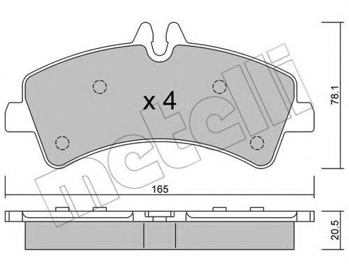 22-0674-0 METELLI Brake System Brake Pad Set, disc brake
