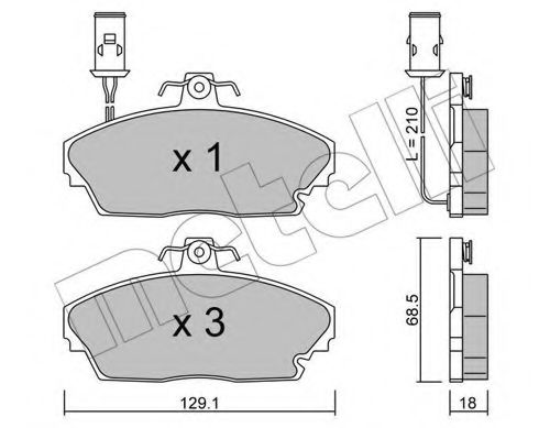 22-0689-0 METELLI Brake Pad Set, disc brake