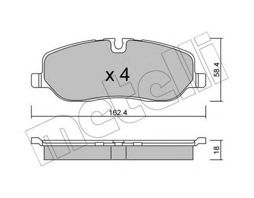 22-0693-0 METELLI Brake Pad Set, disc brake