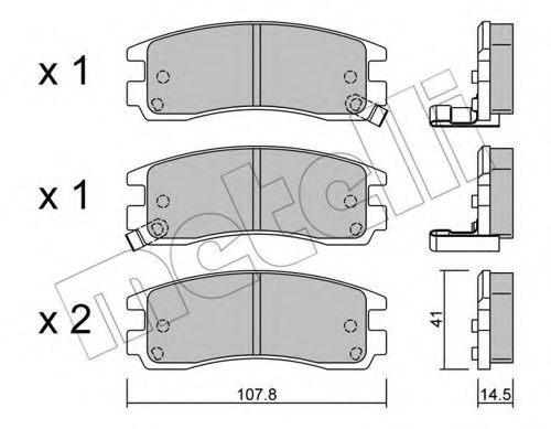 22-0697-0 METELLI Brake System Brake Pad Set, disc brake