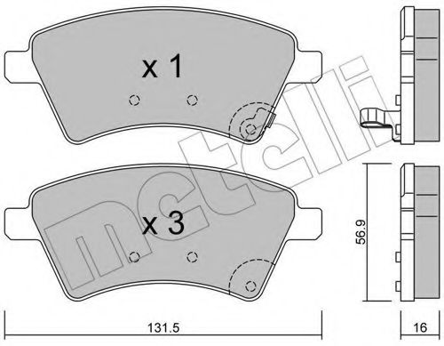 22-0702-0 METELLI Brake Pad Set, disc brake