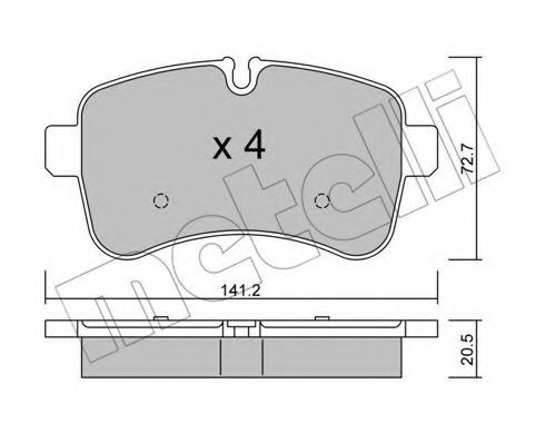 22-0711-0 METELLI Brake System Brake Pad Set, disc brake