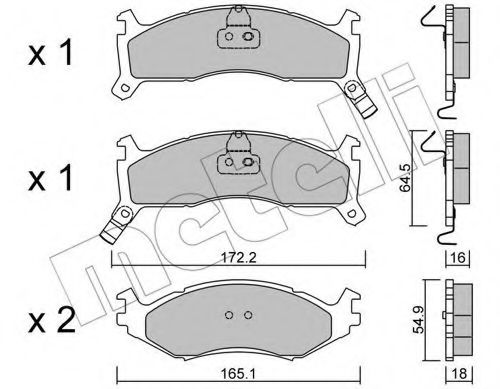 22-0714-0 METELLI Brake System Brake Pad Set, disc brake