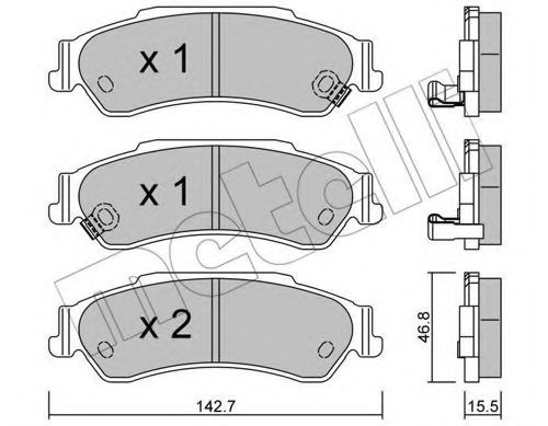 22-0722-0 METELLI Brake Pad Set, disc brake
