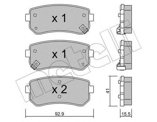 22-0725-0 METELLI Brake System Brake Pad Set, disc brake