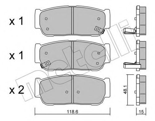 22-0727-0 METELLI Brake System Brake Pad Set, disc brake