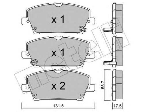22-0728-0 METELLI Brake System Brake Pad Set, disc brake