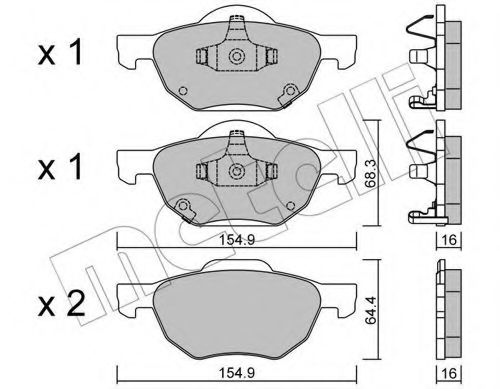 22-0730-0 METELLI Brake System Brake Pad Set, disc brake