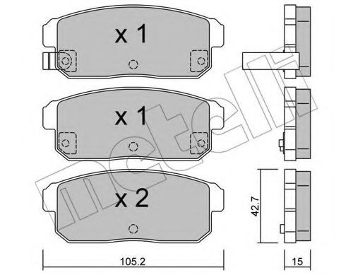 22-0733-0 METELLI Brake System Brake Pad Set, disc brake