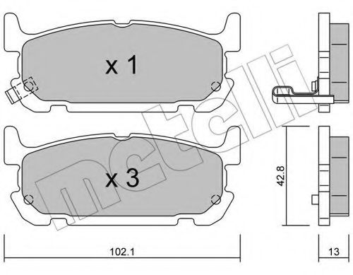 22-0734-0 METELLI Brake Pad Set, disc brake