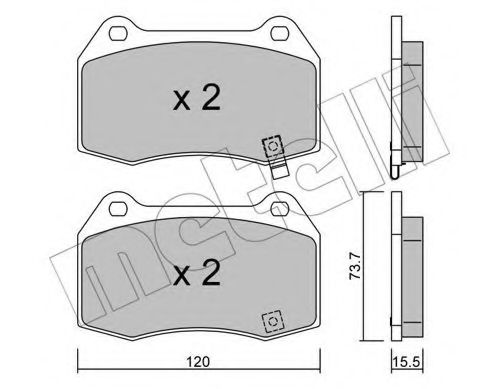 22-0738-0 METELLI Brake Pad Set, disc brake