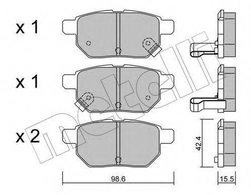 22-0746-0 METELLI Brake Pad Set, disc brake