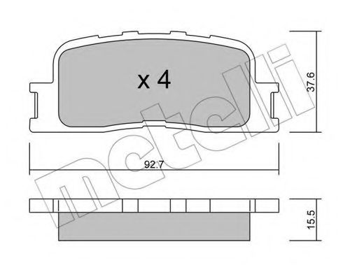 22-0753-0 METELLI Brake Pad Set, disc brake