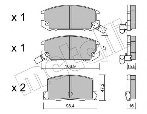 22-0754-0 METELLI Brake System Brake Pad Set, disc brake