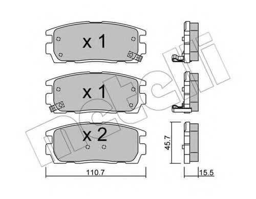 22-0779-0 METELLI Brake Pad Set, disc brake