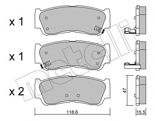 22-0788-0 METELLI Brake System Brake Pad Set, disc brake