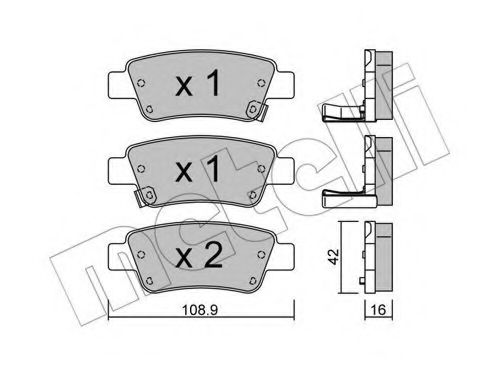 22-0790-0 METELLI Тормозная система Комплект тормозных колодок, дисковый тормоз