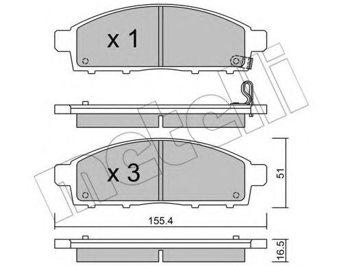 22-0791-0 METELLI Тормозная система Комплект тормозных колодок, дисковый тормоз