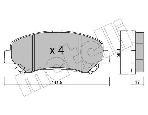 22-0792-0 METELLI Brake System Brake Pad Set, disc brake