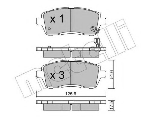 22-0793-0 METELLI Brake System Brake Pad Set, disc brake
