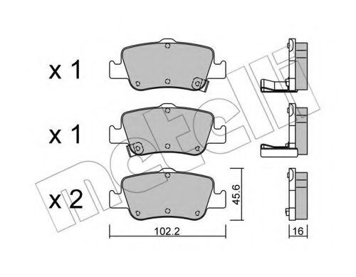 22-0796-0 METELLI Brake System Brake Pad Set, disc brake