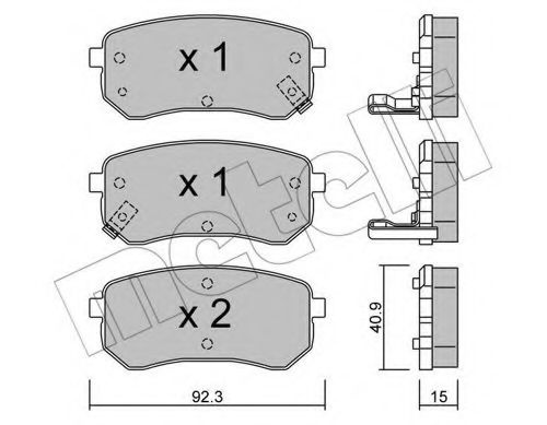 22-0815-0 METELLI Brake System Brake Pad Set, disc brake