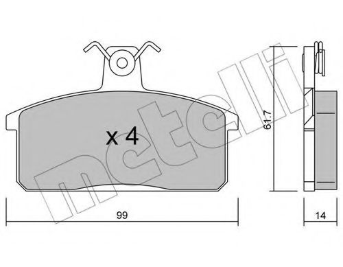 22-0026-4 METELLI Brake System Brake Pad Set, disc brake