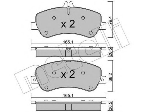 22-0825-0 METELLI Brake Pad Set, disc brake