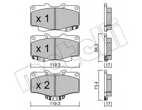 22-0129-2 METELLI Brake Pad Set, disc brake