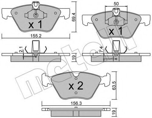 22-0252-1 METELLI Brake Pad Set, disc brake