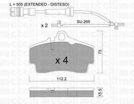 22-0658-1K METELLI Тормозная система Комплект тормозных колодок, дисковый тормоз