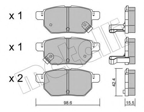 22-0746-1 METELLI Brake Pad Set, disc brake
