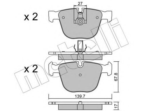 22-0773-9 METELLI Тормозная система Комплект тормозных колодок, дисковый тормоз