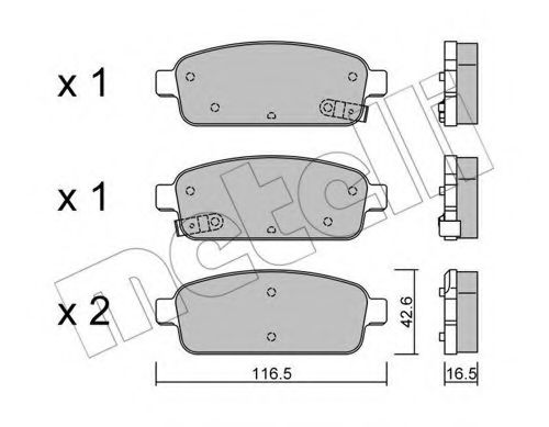22-0840-0 METELLI Brake Pad Set, disc brake