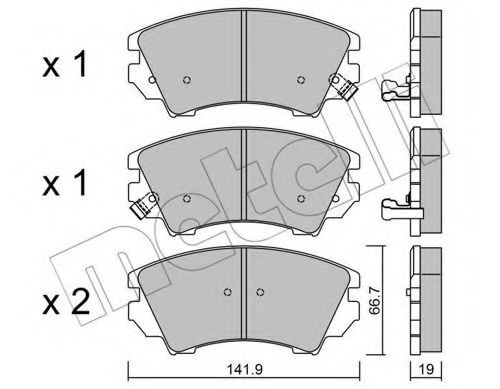22-0842-0 METELLI Brake System Brake Pad Set, disc brake