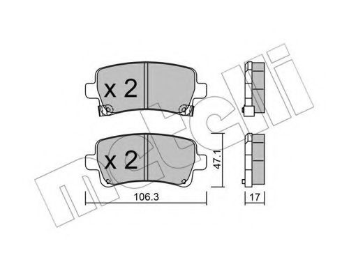 22-0844-0 METELLI Brake System Brake Pad Set, disc brake