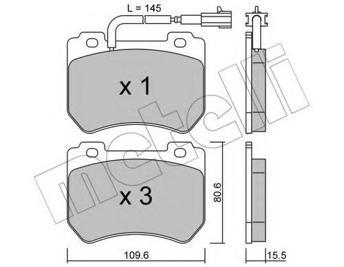 22-0848-0 METELLI Brake System Brake Pad Set, disc brake