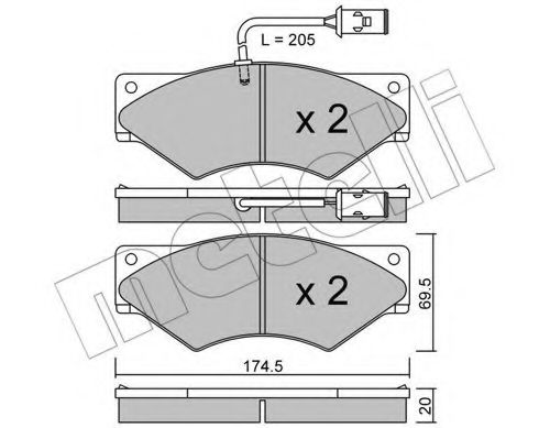 22-0849-0 METELLI Brake Pad Set, disc brake