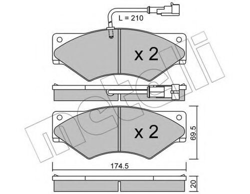 22-0849-1 METELLI Brake Pad Set, disc brake