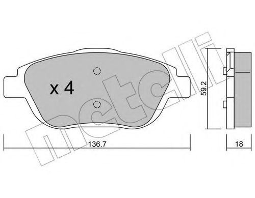 22-0852-0 METELLI Brake System Brake Pad Set, disc brake