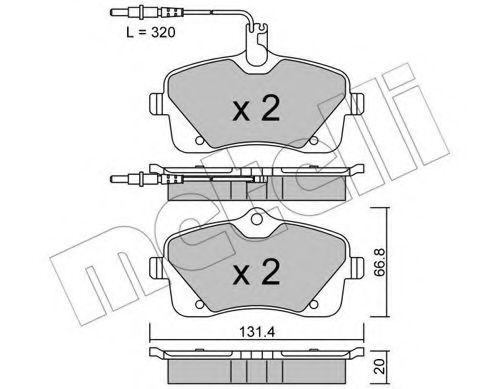 22-0853-0 METELLI Brake System Brake Pad Set, disc brake