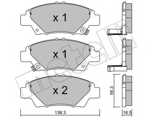 22-0865-0 METELLI Brake Pad Set, disc brake