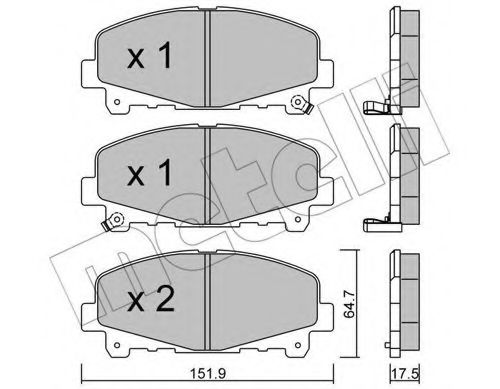 22-0867-0 METELLI Brake System Brake Pad Set, disc brake
