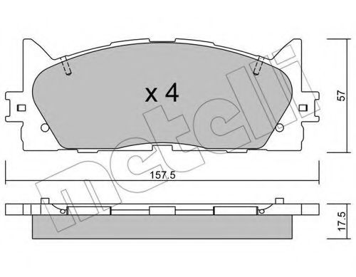 22-0882-0 METELLI Brake Pad Set, disc brake