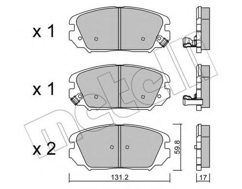 22-0885-0 METELLI Тормозная система Комплект тормозных колодок, дисковый тормоз