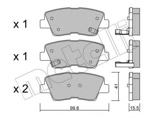 22-0886-0 METELLI Brake Pad Set, disc brake