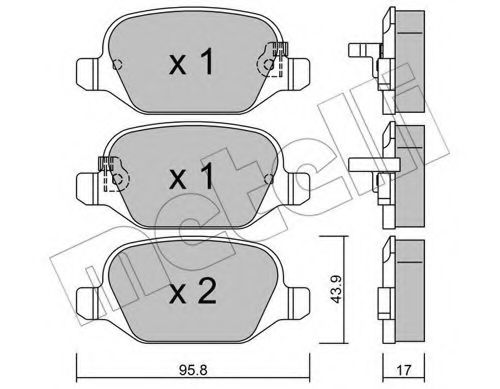 22-0324-4 METELLI Тормозная система Комплект тормозных колодок, дисковый тормоз