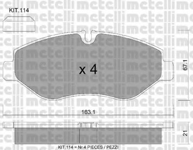 22-0671-2 METELLI Тормозная система Комплект тормозных колодок, дисковый тормоз
