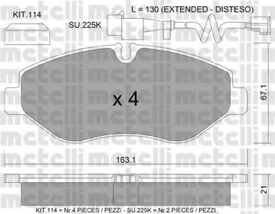 22-0671-2K METELLI Brake Pad Set, disc brake