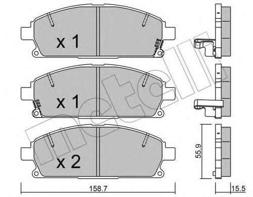 22-0406-2 METELLI Brake Pad Set, disc brake